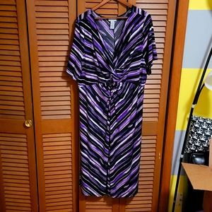 Catherines 4X 30/32 Purple Geometric Dress